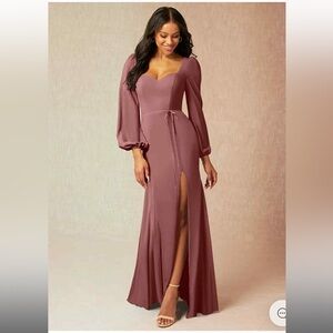 NWT Azazie Maelie dress in desert rose